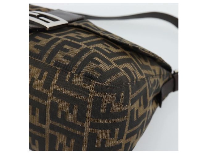 FENDI Mamma Baguette Schultertasche aus Zucca Canvas Schwarz Braun Authentisch 186037SAM - Ansicht 14
