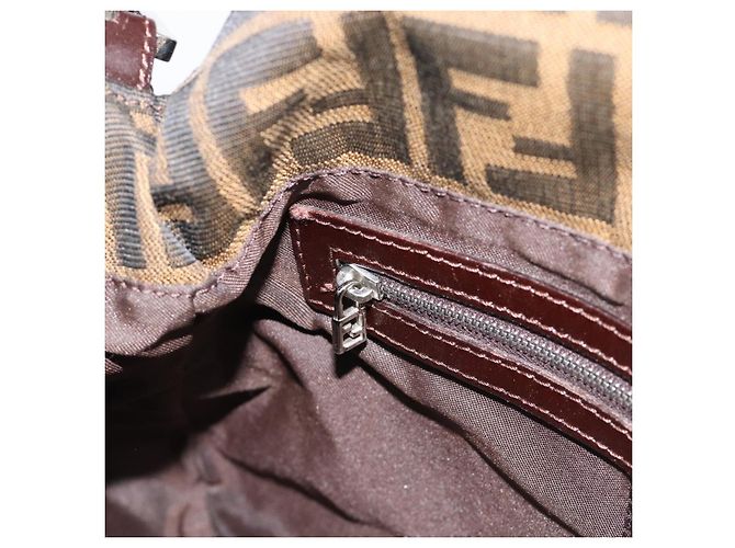 FENDI Mamma Baguette Schultertasche aus Zucca Canvas Schwarz Braun Authentisch 186037SAM - Ansicht 21
