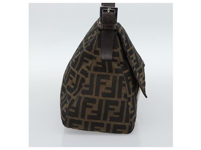 FENDI Mamma Baguette Schultertasche aus Zucca Canvas Schwarz Braun Authentisch 186037SAM - Ansicht 3
