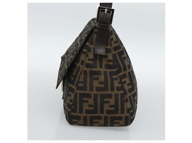 FENDI Mamma Baguette Schultertasche aus Zucca Canvas Schwarz Braun Authentisch 186037SAM - Ansicht 4