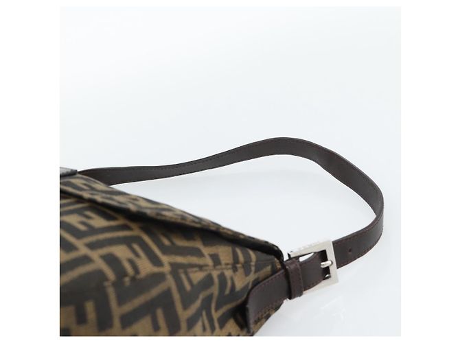 FENDI Mamma Baguette Schultertasche aus Zucca Canvas Schwarz Braun Authentisch 186037SAM - Ansicht 8