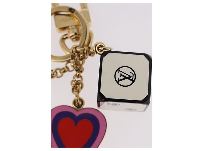 LOUIS VUITTON Metall-Schlüsselanhänger Game On White MP2913 LV Auth 185933M Weiß - Ansicht 4