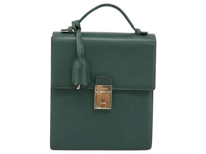 Borsa GUCCI in pelle verde e oro Auth 184457 D'oro - vista 13