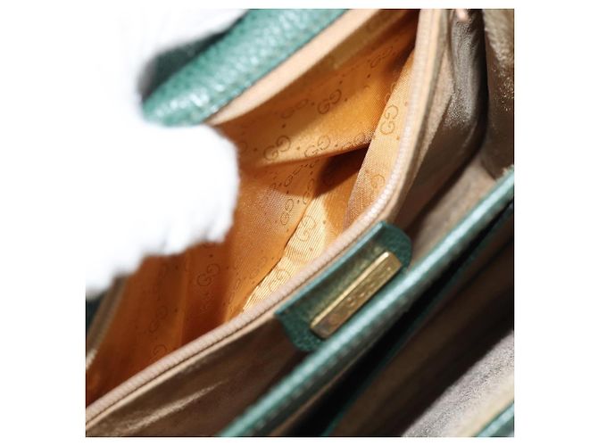 Borsa GUCCI in pelle verde e oro Auth 184457 D'oro - vista 23