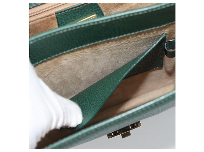 Borsa GUCCI in pelle verde e oro Auth 184457 D'oro - vista 25