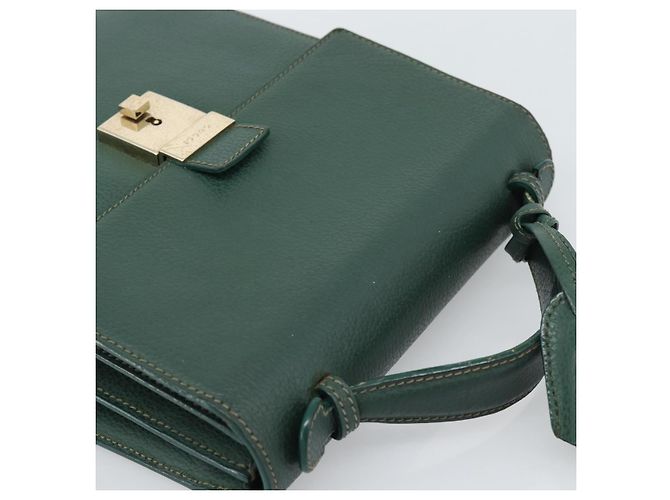 Borsa GUCCI in pelle verde e oro Auth 184457 D'oro - vista 6