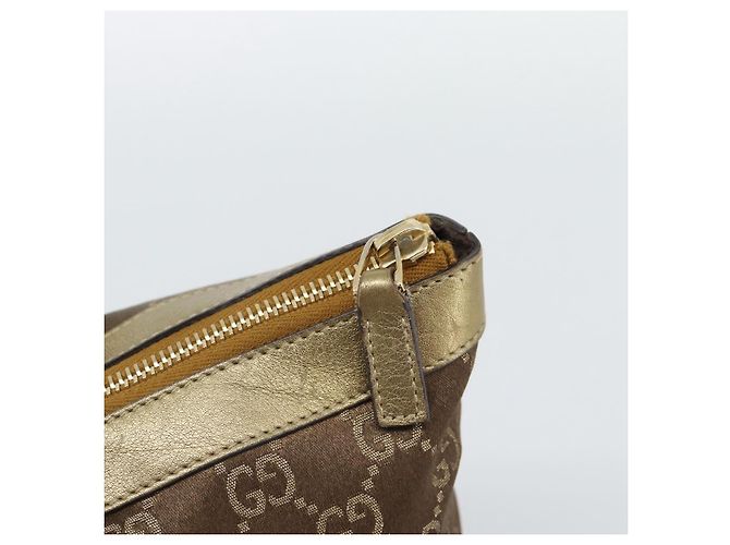 Borsa GUCCI GG Canvas Oro 141470 Auth ka4787 D'oro - vista 10
