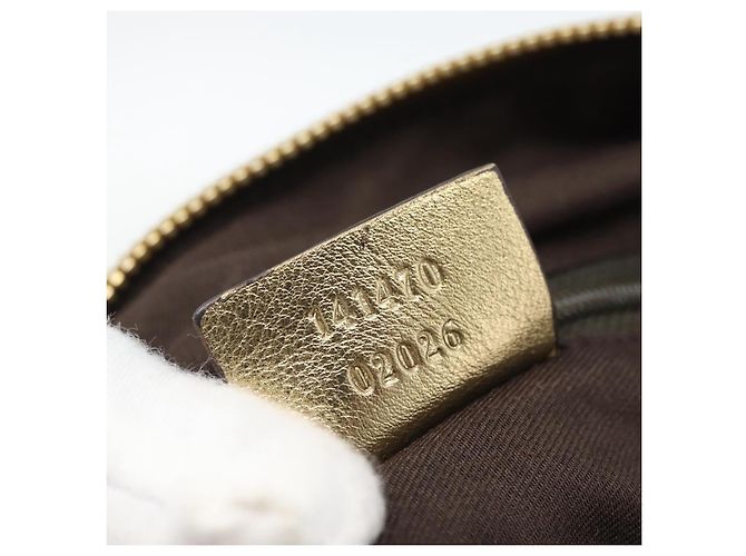 Borsa GUCCI GG Canvas Oro 141470 Auth ka4787 D'oro - vista 12