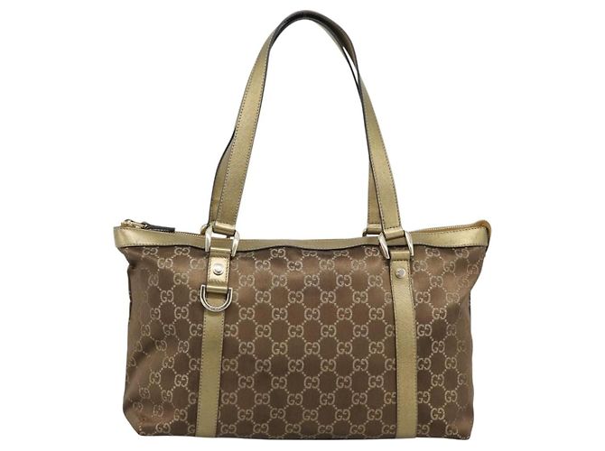 Borsa GUCCI GG Canvas Oro 141470 Auth ka4787 D'oro - vista 13