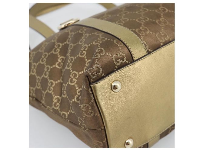 Borsa GUCCI GG Canvas Oro 141470 Auth ka4787 D'oro - vista 14