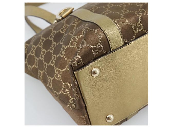 Borsa GUCCI GG Canvas Oro 141470 Auth ka4787 D'oro - vista 16