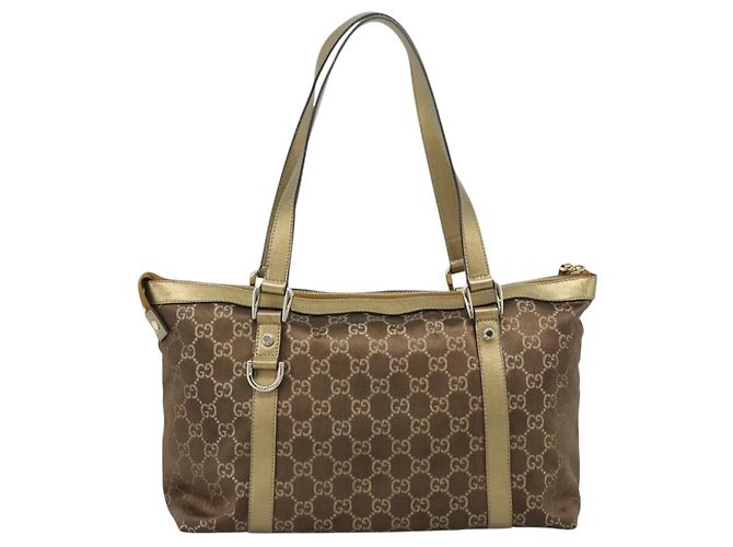 Borsa GUCCI GG Canvas Oro 141470 Auth ka4787 D'oro - vista 2
