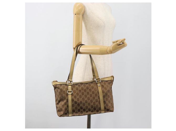 Borsa GUCCI GG Canvas Oro 141470 Auth ka4787 D'oro - vista 22