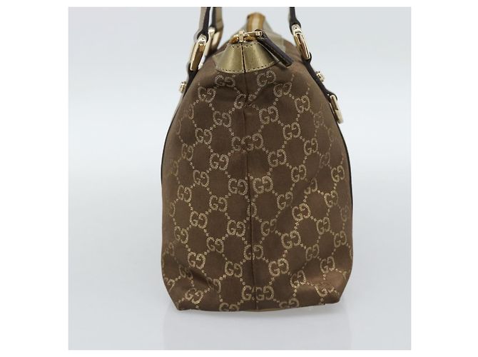 Borsa GUCCI GG Canvas Oro 141470 Auth ka4787 D'oro - vista 3