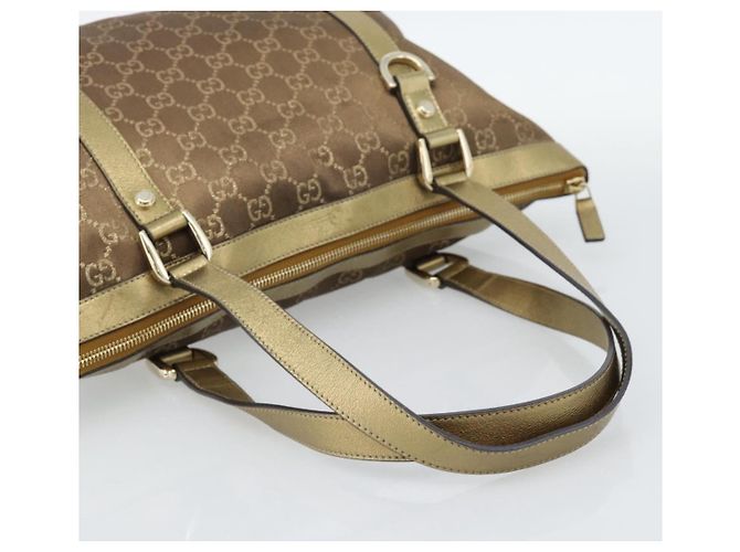 Borsa GUCCI GG Canvas Oro 141470 Auth ka4787 D'oro - vista 7