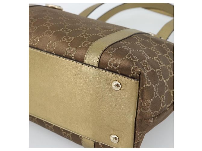 Borsa GUCCI GG Canvas Oro 141470 Auth ka4787 D'oro - vista 9