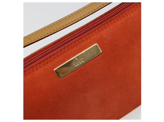 Borsa GUCCI Scamosciata Arancione Oro 039 1103 Auth BA13451 D'oro - vista 17