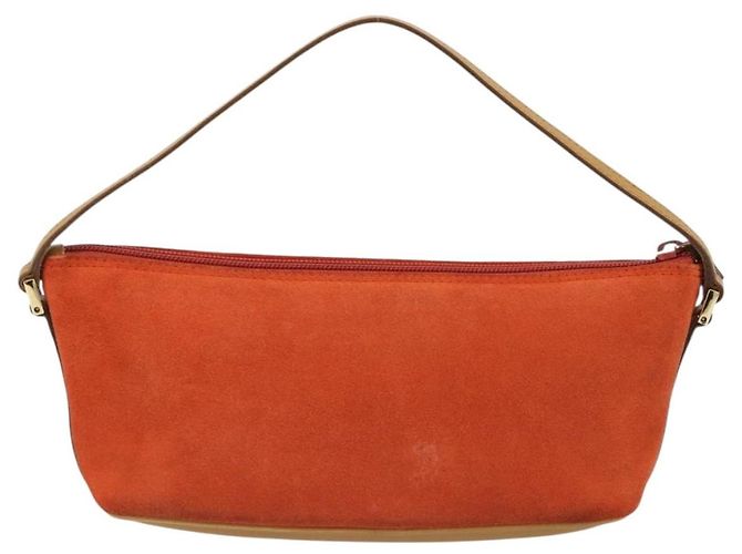 Borsa GUCCI Scamosciata Arancione Oro 039 1103 Auth BA13451 D'oro - vista 2