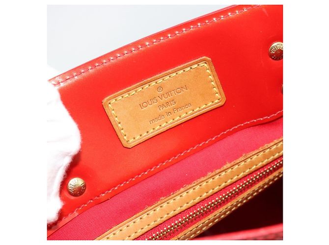 LOUIS VUITTON Borsa Monogram Vernis Reade MM Rosso Rouge M91086 LV Auth 185756 - vista 10