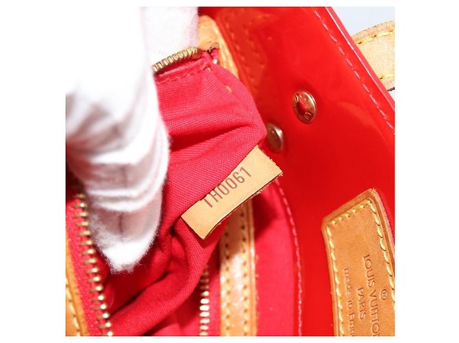 LOUIS VUITTON Borsa Monogram Vernis Reade MM Rosso Rouge M91086 LV Auth 185756 - vista 12