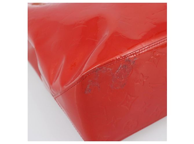 LOUIS VUITTON Borsa Monogram Vernis Reade MM Rosso Rouge M91086 LV Auth 185756 - vista 14
