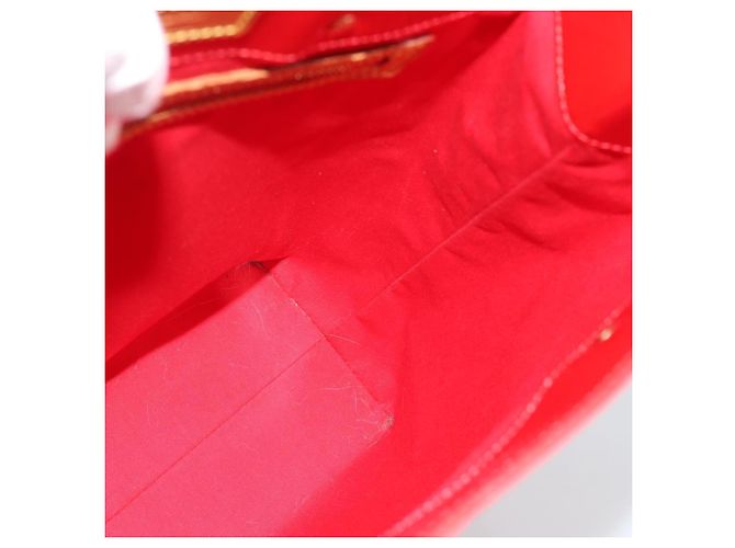 LOUIS VUITTON Borsa Monogram Vernis Reade MM Rosso Rouge M91086 LV Auth 185756 - vista 17