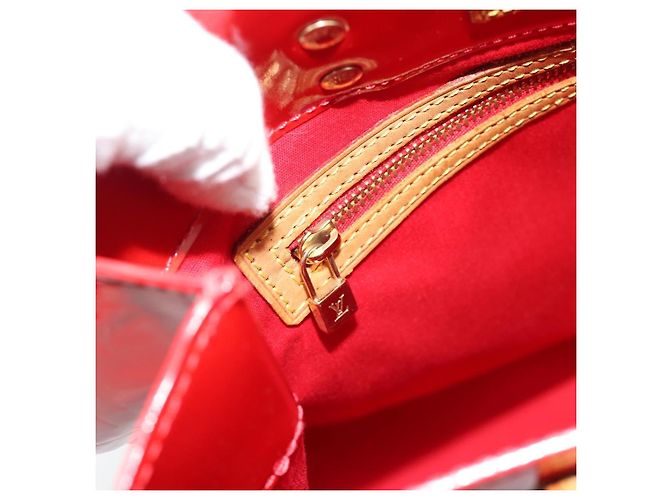LOUIS VUITTON Borsa Monogram Vernis Reade MM Rosso Rouge M91086 LV Auth 185756 - vista 19