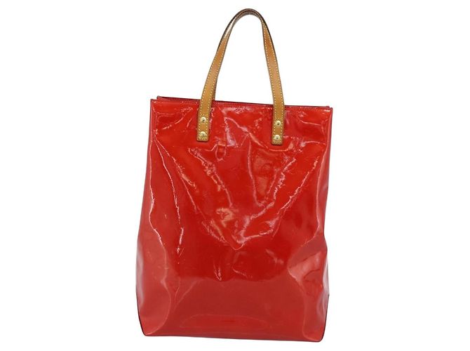 LOUIS VUITTON Borsa Monogram Vernis Reade MM Rosso Rouge M91086 LV Auth 185756 - vista 2