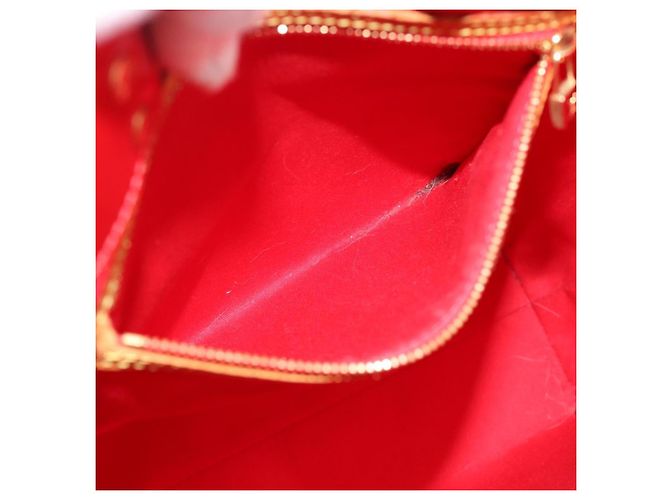 LOUIS VUITTON Borsa Monogram Vernis Reade MM Rosso Rouge M91086 LV Auth 185756 - vista 20