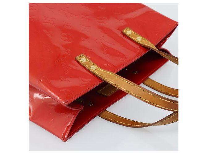 LOUIS VUITTON Borsa Monogram Vernis Reade MM Rosso Rouge M91086 LV Auth 185756 - vista 6