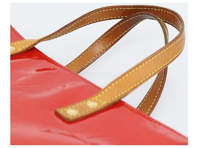 LOUIS VUITTON Borsa Monogram Vernis Reade MM Rosso Rouge M91086 LV Auth 185756 - vista 8