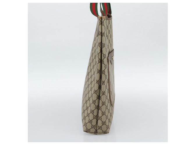 Bolsa Tote GUCCI GG Supreme Web Sherry Line PVC Bege Auth 187804 - vista 3