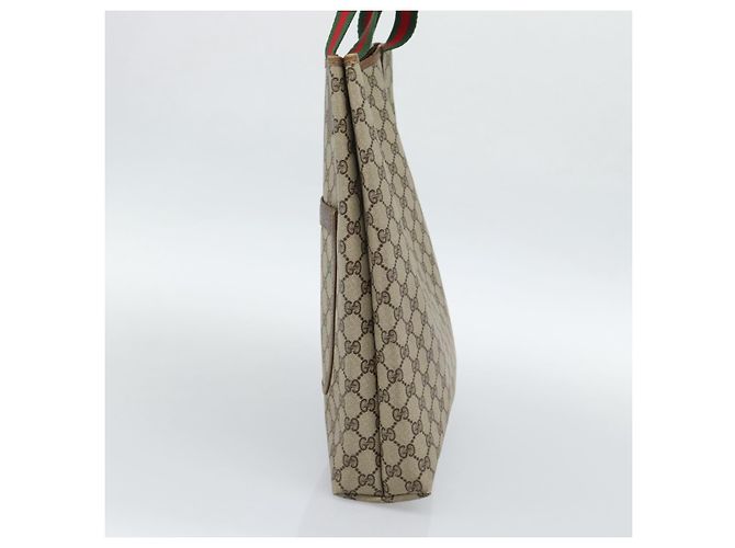 Bolsa Tote GUCCI GG Supreme Web Sherry Line PVC Bege Auth 187804 - vista 4