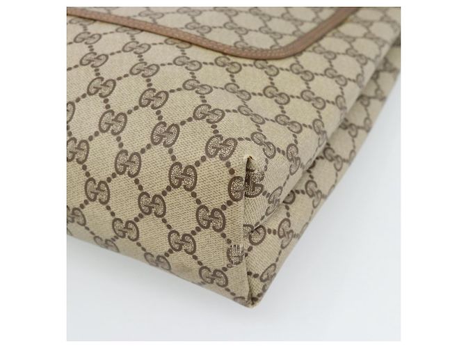 Bolsa Tote GUCCI GG Supreme Web Sherry Line PVC Bege Auth 187804 - vista 9