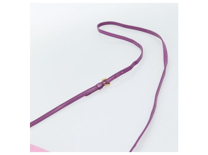 Borsa a Spalla PRADA in Pelle Viola e Oro Autentica 186122A D'oro Porpora - vista 14