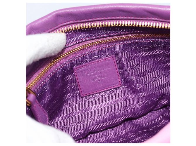 Borsa a Spalla PRADA in Pelle Viola e Oro Autentica 186122A D'oro Porpora - vista 21
