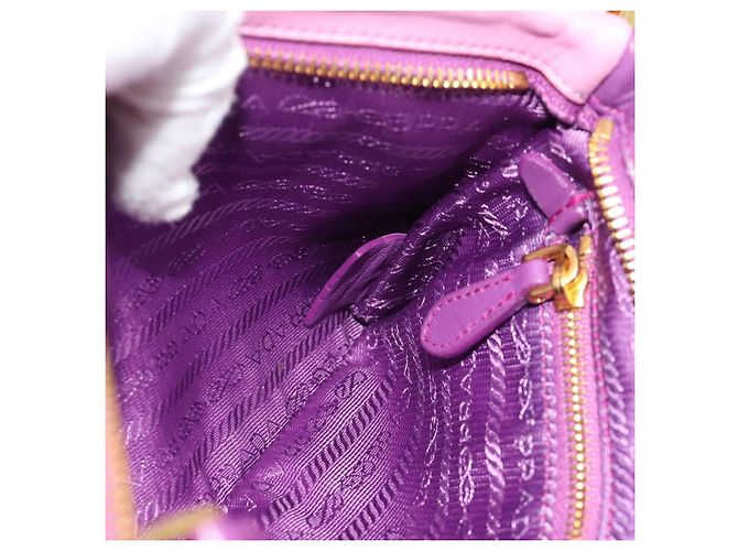 Borsa a Spalla PRADA in Pelle Viola e Oro Autentica 186122A D'oro Porpora - vista 23