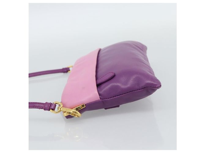 Borsa a Spalla PRADA in Pelle Viola e Oro Autentica 186122A D'oro Porpora - vista 3