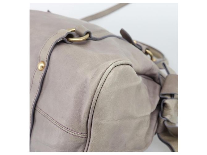 Borsa a mano Miu Miu Ribbon in pelle 2way Viola Oro Auth 186822V D'oro Porpora - vista 10