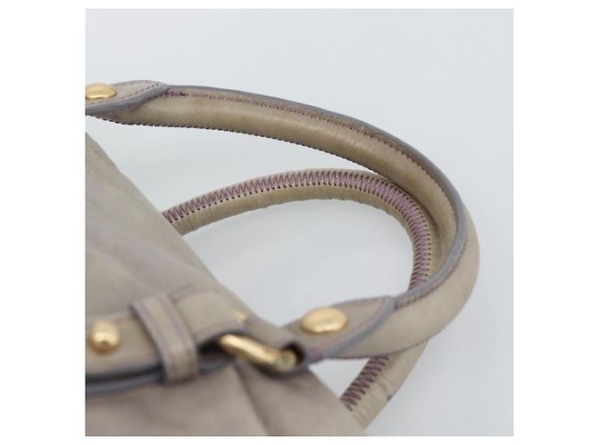 Borsa a mano Miu Miu Ribbon in pelle 2way Viola Oro Auth 186822V D'oro Porpora - vista 14