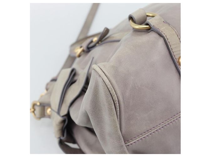 Borsa a mano Miu Miu Ribbon in pelle 2way Viola Oro Auth 186822V D'oro Porpora - vista 16
