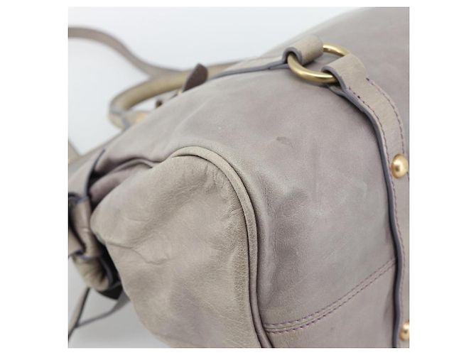 Borsa a mano Miu Miu Ribbon in pelle 2way Viola Oro Auth 186822V D'oro Porpora - vista 18