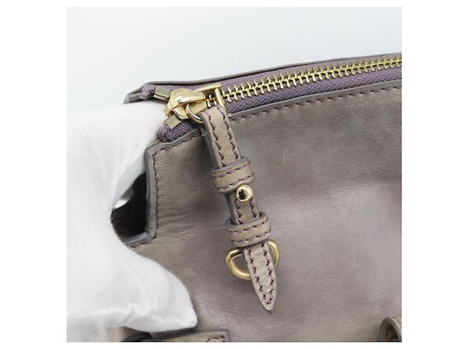 Borsa a mano Miu Miu Ribbon in pelle 2way Viola Oro Auth 186822V D'oro Porpora - vista 19