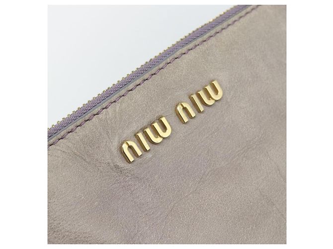 Borsa a mano Miu Miu Ribbon in pelle 2way Viola Oro Auth 186822V D'oro Porpora - vista 20