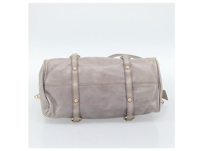 Borsa a mano Miu Miu Ribbon in pelle 2way Viola Oro Auth 186822V D'oro Porpora - vista 5