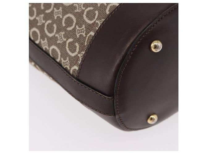 Céline Bolso Tote CELINE C Macadam Canvas Beige Oro Auth 187756 Dorado - vista 14