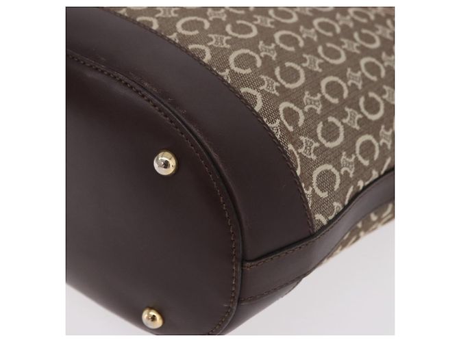 Céline Bolso Tote CELINE C Macadam Canvas Beige Oro Auth 187756 Dorado - vista 15