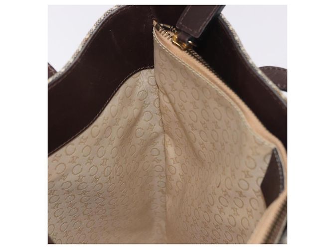 Céline Bolso Tote CELINE C Macadam Canvas Beige Oro Auth 187756 Dorado - vista 18