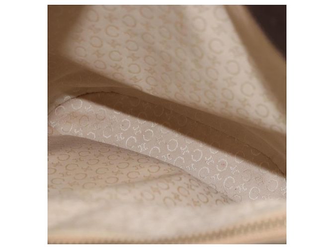 Céline Bolso Tote CELINE C Macadam Canvas Beige Oro Auth 187756 Dorado - vista 19
