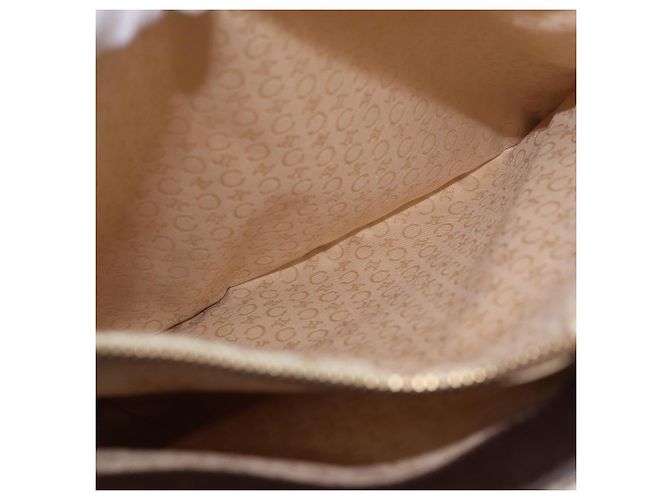 Céline Bolso Tote CELINE C Macadam Canvas Beige Oro Auth 187756 Dorado - vista 23